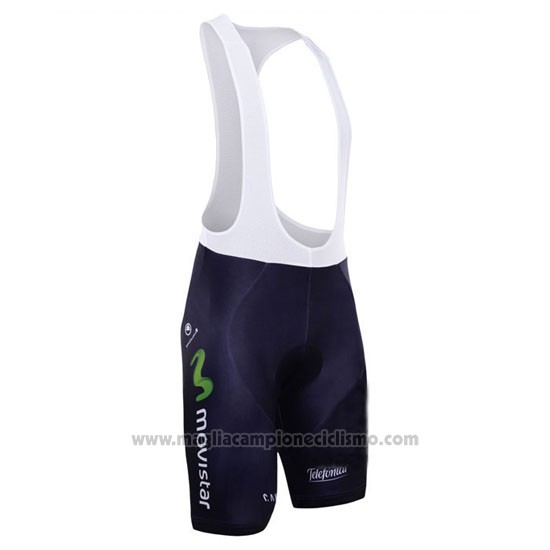 2015 Abbigliamento Ciclismo Movistar Nero Manica Corta e Salopette